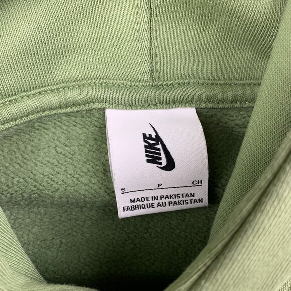 Nike Mens Sweater Small Green Hoodie Long Sleeve Solo Swoosh Heavyweight Fleece - Picture 3 of 8